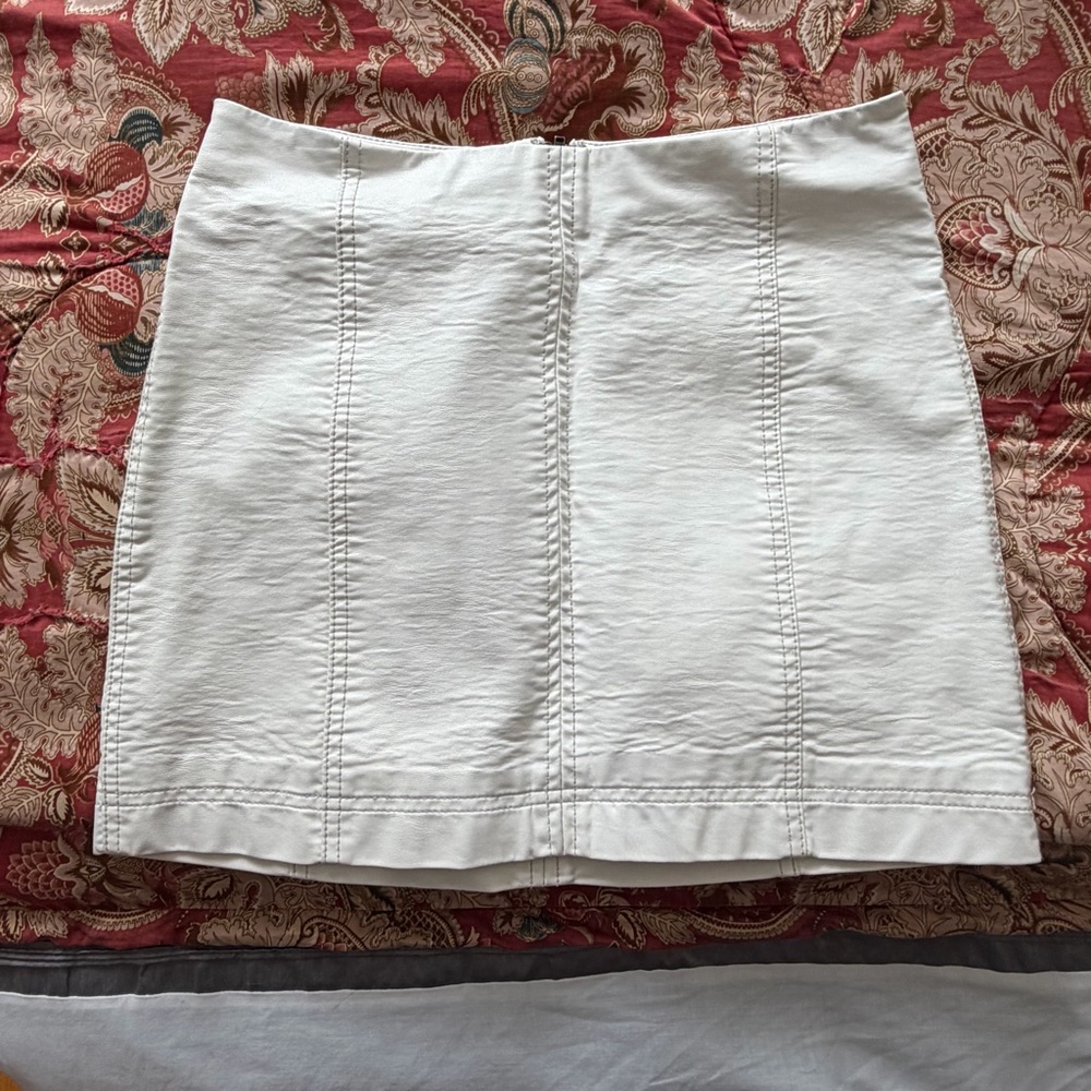 Free People White Pleather Skirt US 2